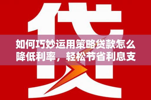 卓兰如何巧妙运用策略贷款怎么降低利率，轻松节省利息支出