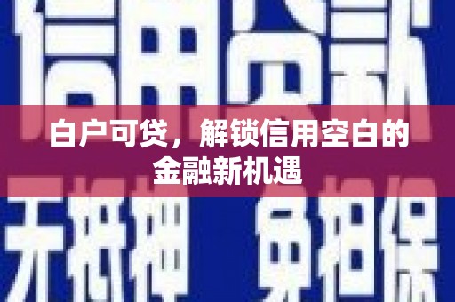 卓兰白户可贷，解锁信用空白的金融新机遇