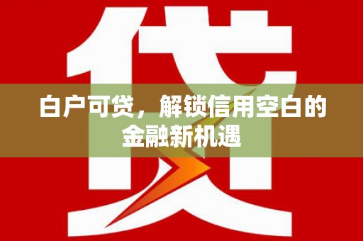 卓兰白户可贷，解锁信用空白的金融新机遇