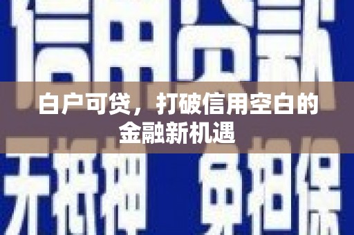 卓兰白户可贷，打破信用空白的金融新机遇