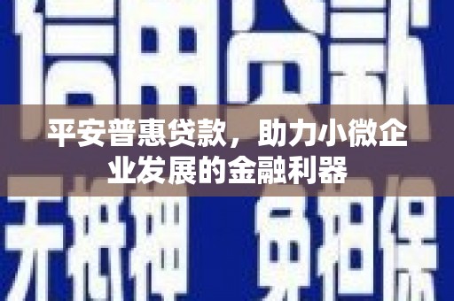 卓兰平安普惠贷款，助力小微企业发展的金融利器