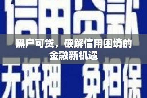 卓兰黑户可贷，破解信用困境的金融新机遇