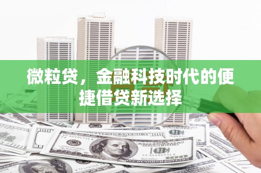 卓兰微粒贷，金融科技时代的便捷借贷新选择