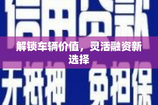 卓兰解锁车辆价值，灵活融资新选择